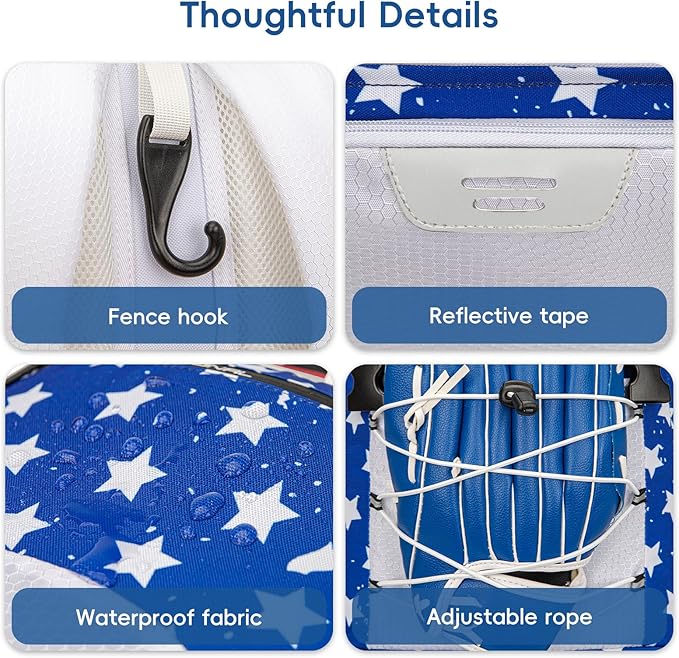 Baseball Bag for Youth and Adult, Softball Backpack 40L Large Capacity, Bat Backpack with Shoes Compartment and Hidden Helmet Holder