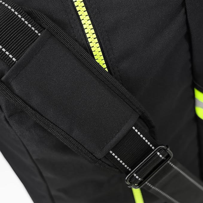 Lightning X Customizable Premium 3XL Firefighter Step-In Gear Bag w/Helmet Compartment & Embroidered Name - No FF Logo (Black) One_Size