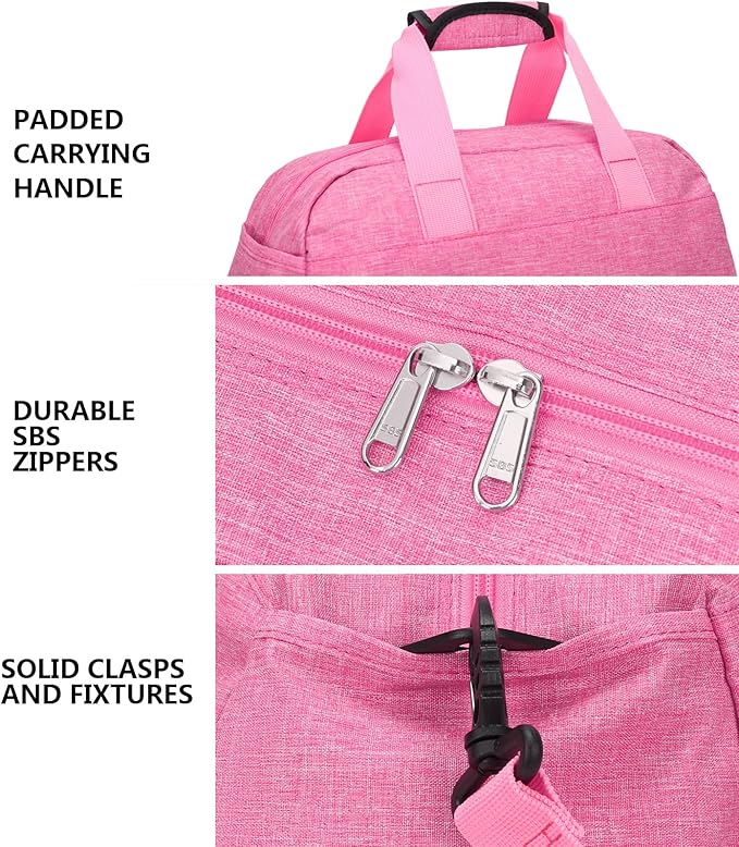 14 inch Small Gym Bag for Women & Men, Mini Duffel Bag for Travel Sports Lightweight Carry On Bag (Rose)