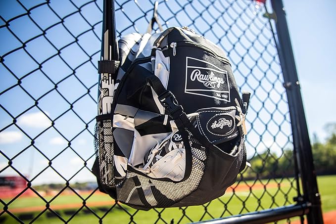 Rawlings | REMIX Backpack Equipment Bag | T-Ball & Youth Baseball / Softball | Black