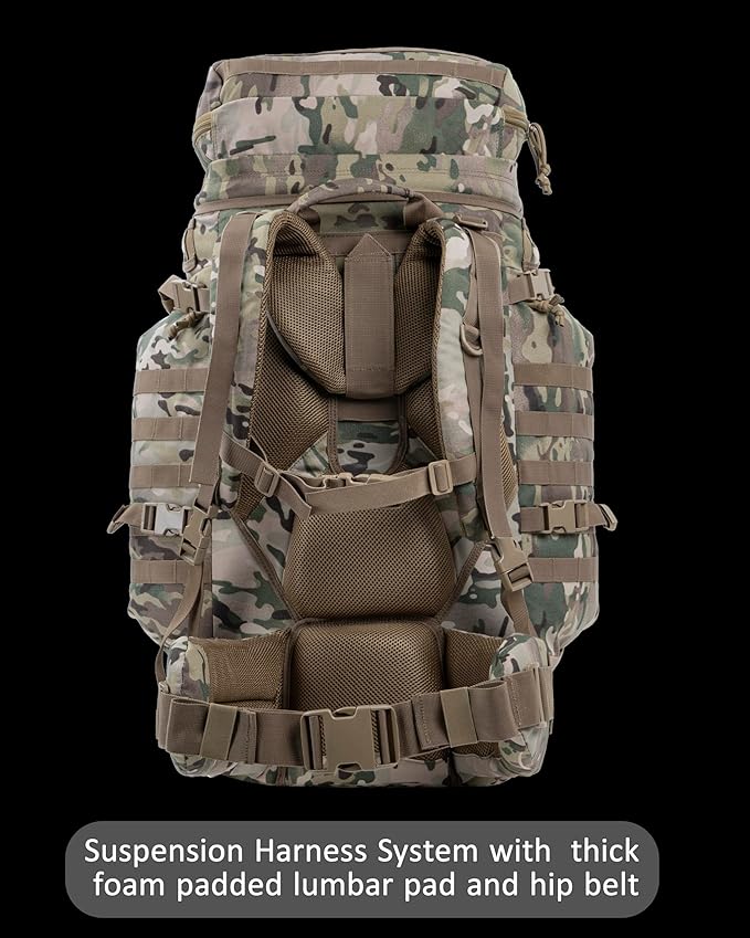 XMILPAX Large Military Backpack Army Rucksack Tactical MOLLE Pack for Camping Backpacking Hunting Bushcraft Adventure 70L…