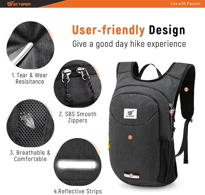 SKYSPER Small Hiking Backpack 10L Packable Lightweight Back Pack Foldable Travel Daypack for Women Men | Packable, Lightweight, Back Pack, Foldable, Travel Daypack