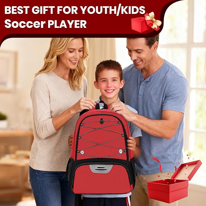 Youth Soccer Bag-Soccer Backpack&Backpack for Football Basketball,with Ball Compartment Separate Cleat Package