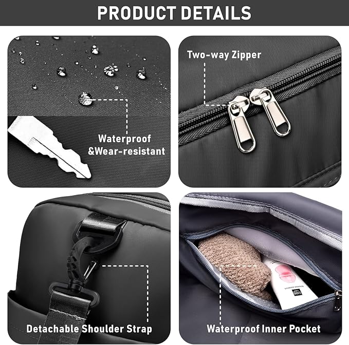 NPBAG Women Travel Duffel, Multi Functional Large Expandable Weekender Carry-on Tote, Gym Workout Overnight Bag, Mommy Hospital Bag for Labor and Delivery