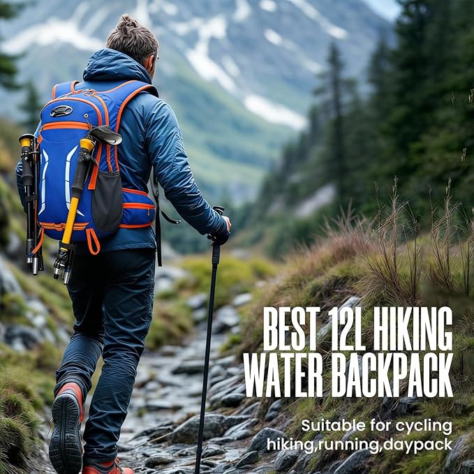 12L Hydration Backpack for Men Women,Lightweight Hydration Pack with 2L Water Bladder, Water Backpack for Cycling,Hiking,Rave,Biking and Running Outdoor Activities