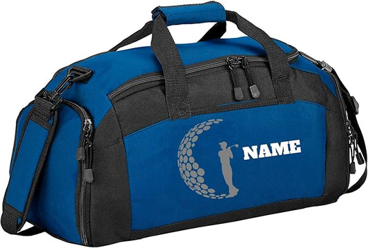 Personalized Sports Duffle Bag with Shoe Compartment (Golf, Royal)