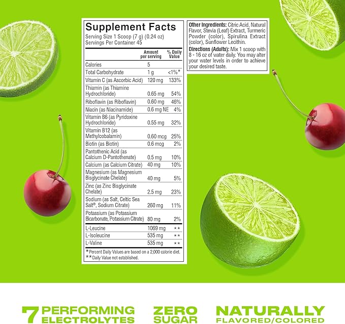 CWENCH HYDRATION Sugar Free Electrolyte Hydration Drink Mix Cherry Lime 10 Single Serve Packets – Instant Hydration Mix with Premium Electrolytes for Performance Wellness Travel and Everyday Use