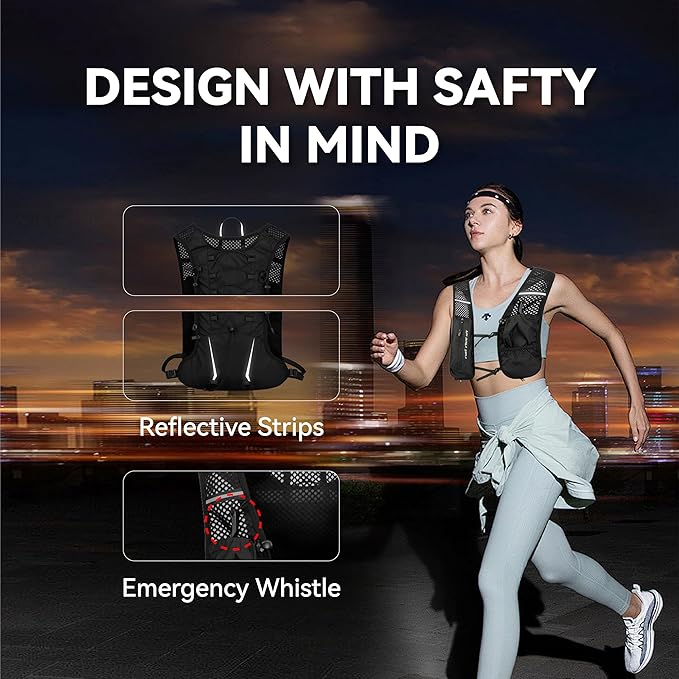XBT Hydration Pack with 2L Water Bladder – Lightweight Running Vest for Men & Women – Adjustable, Breathable, Reflective Hydration Backpack for Hiking, Cycling, Trail Running, Marathon
