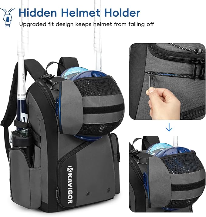 Baseball Bag for Youth and Adult, Softball Bag 50L Large Capacity Holds 4 Bats, Equipment Backpack with Shoes Compartment