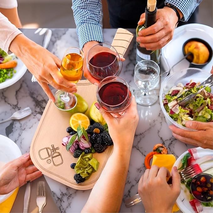 3pcs, Set of Pickleball Charcuterie & Cutting Board with 2 Drink Coasters - Funny Pickleball Christmas - Gifts for Women & Men, Unique Pickle ball Gift Ideas, Stocking Stuffers for Players & Lovers,