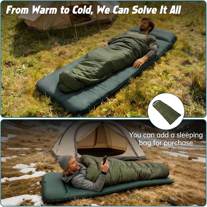 Self Inflating Camping Sleeping Pad with Electric Pump - 9.5 R-Value&3.2" Extra Thick Memory Foam Mat with Pillow, Packable for Camping, Backpacking&Car-Sleep (Includes Waterproof Camp-Pad)