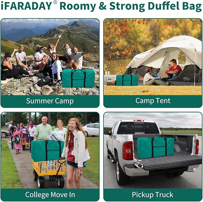 110L Extra Large Duffel Bag 32.5 inch Travel Duffle Bag lightweight Luggage Storage Bag for Outdoor, Camping, Sport-Green