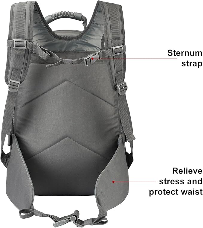 ZSearARMY Tactical Backpacks Assault Pack 3 Day Bag Expandable Backpack Out Bag Classic Case Travel Hiking(Gray, with Belt)