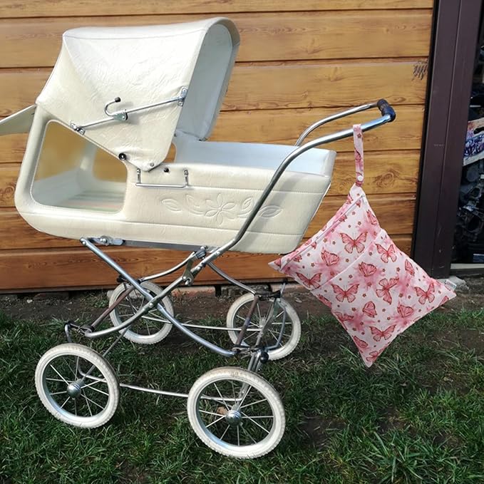 ALVABABY 3pcs Cloth Diaper Wet Dry Bags Waterproof Reusable with Two Zippered Pockets Travel Beach Pool Daycare Soiled Baby Items Yoga Gym Bag for Swimsuits or Wet Clothes 3L-ZM19A