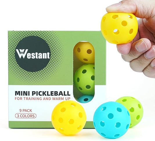 42MM Mini Pickleball Balls, 9-Pack Silent Pickle Ball for Indoor and Outdoor Use, Practice Tool for Training and Warm-Ups, Ideal Pickleball Gift for Women and All Lovers