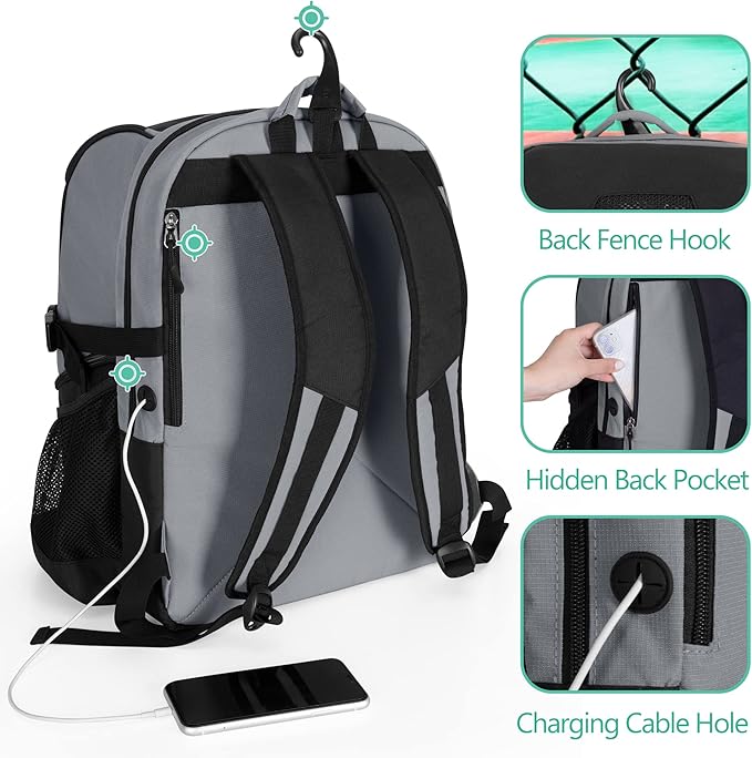 Basketball Bag, Soccer Equipment Bag with Ball & Shoe Compartment for Soccer Ball, Volleyball, Gym, Outdoor, Travel