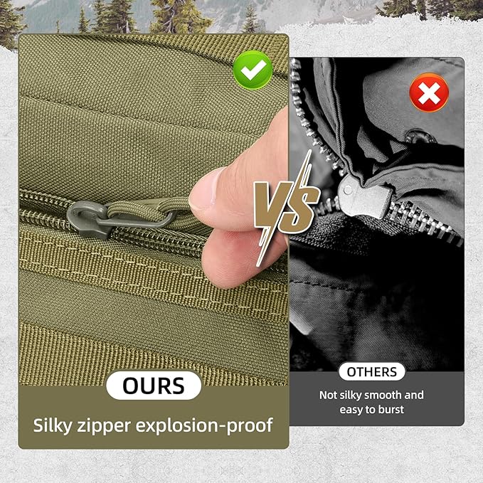 AUMENTAR 35L Military Tactical Backpack for Men, Water Resistant Assault Pack for Women, Army Green Molle Daypack 3 Day Bug Out Bag Rucksack for Trekking,Camping,Survival,EDC