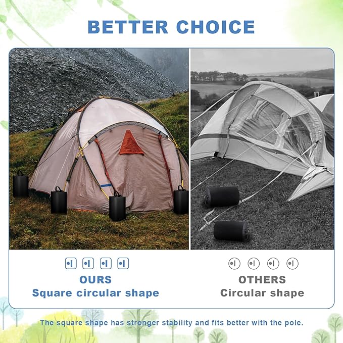 ILLUMINEW 4 Pack Canopy Water Weight Bag, 88 LBSWater Tent Weights Set of 4 Leg Weights for Gazebo, Pop Up Canopy, Canopies, Tent (Black 10L)