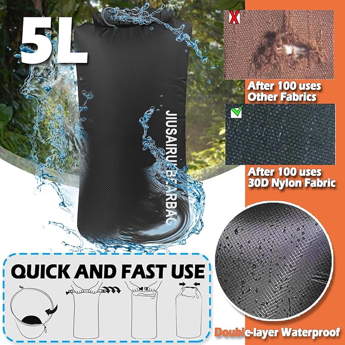 7.8Oz Ultralight Bear Bag Hanging Kit: 30D Waterproof Bear Proof Food Storage for Backpacking and Camping Alternative to Bear Canister