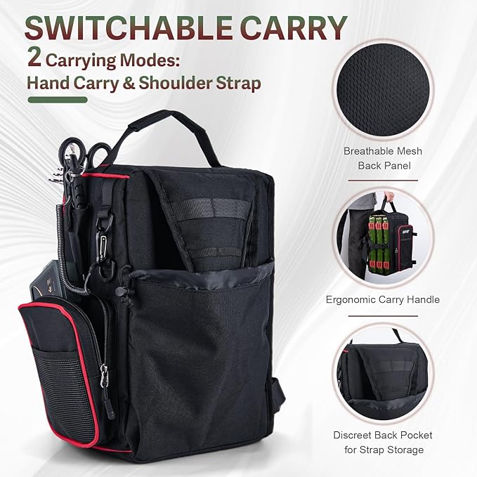 Goture OpenSide Fishing Sling Tackle Storage Bag with 3 Tackle Boxes, Lightweight Fishing Backpack Storge Gear - Black Bag Outdoor,Gift for men