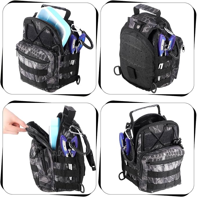 Sosation 134 Pcs Fishing Tool Fishing Tackle Box Kit and Equipment for Adults Beginner Gift, Hook Remover, Pliers Kit, Backpack Tackle Container Lures, Lip Gripper, Weigh Scale