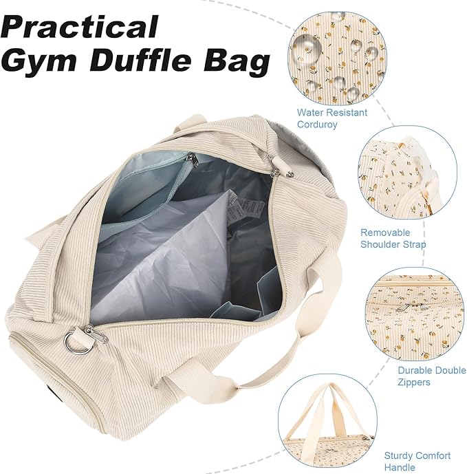 BTOOP Duffle Bag for Gym Sports Women Girls Workout Travel Bag Weekender with Shoe Compartment and Wet Pocket