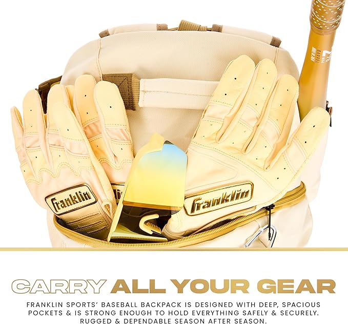 Franklin Sports MLB Gameday Baseball + Softball Backpack – Adult +Youth Equipment + Bat Bag – Stores Batting Gloves, Helmet, Cleats + More - Waterproof Premium Batpack