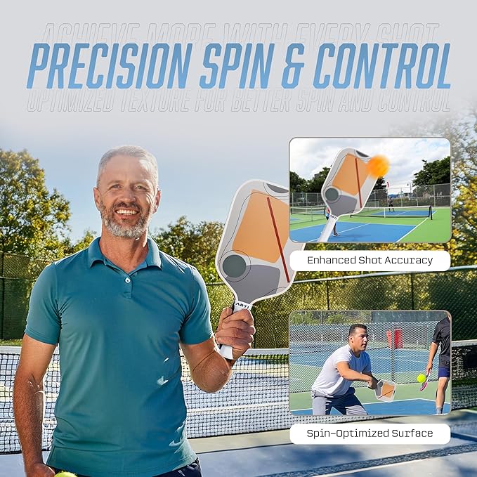 ARTI Pickleball Paddles Set of 2-USAPA Approved Fiberglass Surface Pickleball Set,2 Pickleball Rackets, 4 Balls and 1 Portable Carry Bag