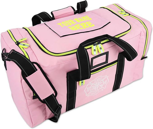 Lightning X Value Firefighter Turnout Gear Bag w/Maltese Cross and Custom Embroidered Name - PINK