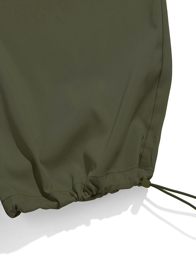 ZAFUL Men's Parachute Pants Casual Baggy Cargo Drawstring Trouser