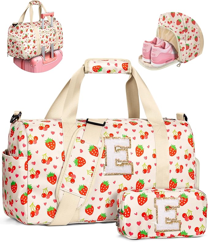 4 5 6 7 8 9 10 11 12 13 Year Old Girl Birthday Gifts Idea, Trendy Dance Gymnastics Cheer Ballet Bag for Girls, Kids Duffle Bag for Travel, Sports, Overnight, Sleepover Party, Cute Trendy Stuff