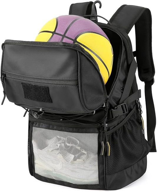 Basketball Backpack Large Sports Equipment Bag with Separate Ball & Shoes Compartment, Sports Backpack Fit Soccer Volleyball Backpack