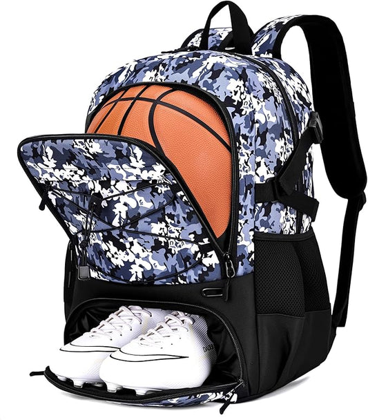 Basketball Backpack Large Sports Bag for Men&Youth,Gym Bag with Separate Ball & Shoes Compartment,Travel Bag for Basketball,Soccer,Volleyball