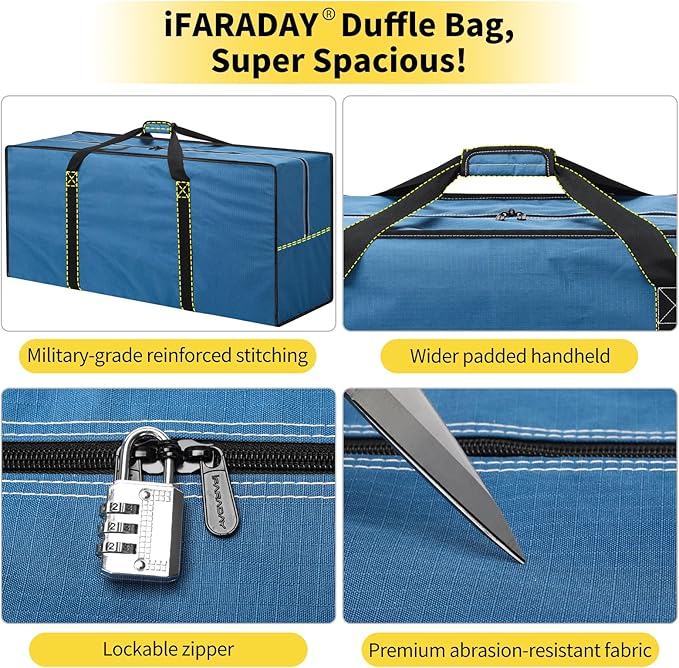 155L Oversized Duffle Bag - 42” Extra Large Heavy Duty Water Resistant Travel Bag for Camping Moving Storage (Blue)