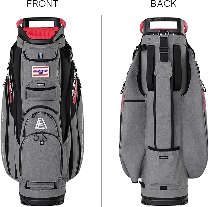 ASK ECHO SLC-130 Golf Cart Bag with 15 Way Full Length Dividers Top, Premium Quiet Golf Cart Bag with Rain Cover for Men