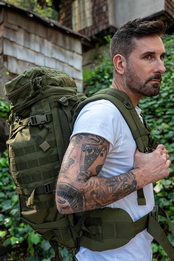 XMILPAX Large Internal Frame Backpack Tactical MOLLE Pack for Camping Backpacking Hunting Bushcraft Adventure 70L…