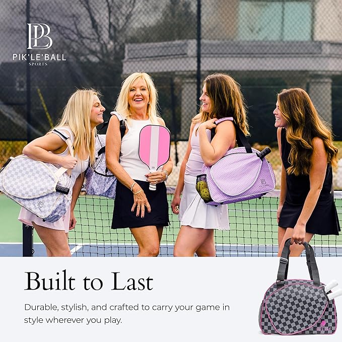 Pik’le’Ball Sport Premium Women's Pickleball Bag – Stylish and Versatile Sports Bag with Water Bottle Holder, Padded Paddle Pocket, and Spacious Design (fits 2+ Paddles!)