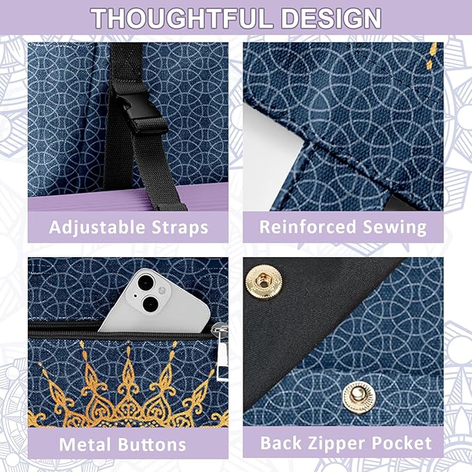 Adalore Women's Yoga Bag with Yoga Mat Carrier - Large Mat Pocket Fitness Tote for Pilates, Gym, Travel, Office & Beach