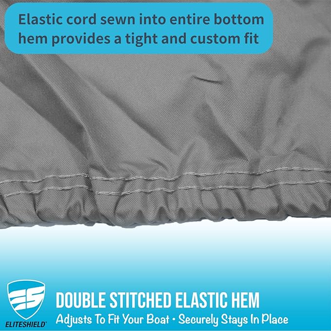 EliteShield Heavy Duty T-Top Boat Cover, Fits 18ft to 20ft Long Center Console Boat with T-Top Hard-Top, Waterproof Fade Resistant T Top Boat Storage Cover (Gray, Size 1: 18'-20' Long, Beam 102" W)