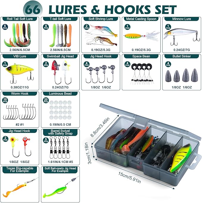 Goture Fishing Rod and Reel Combo - Green Telescoping Fishing Pole Portable Travel Kit with Carrier Bag for Freshwater Saltwater