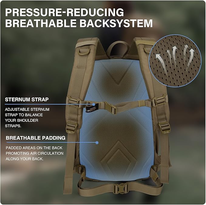 Mardingtop Tactical Molle Backpack for Men- 18L/28L EDC Hiking & Motorcycle Backpack