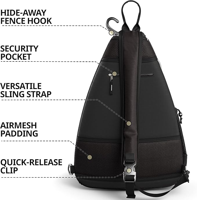 Athletico Sling Bag - Crossbody Backpack for Pickleball, Tennis, Racketball, and Travel for Men and Women