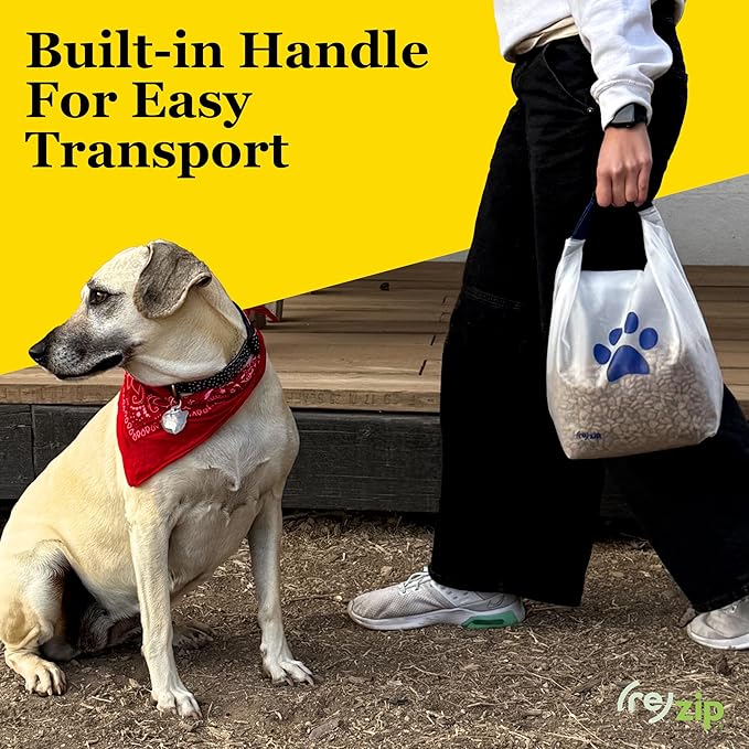 (re)zip Large Roll Top Pet Food Storage Bag 40-Cup, BPA-Free, Food-Grade, Pet-Safe, Freshness Seal for Camping, Travel & Daily Use, Machine Washable, Magenta