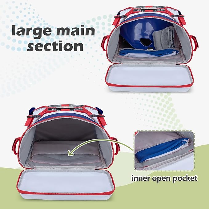 Youth Baseball Bag for T Ball, Rec and Travel Ball, Softball Bag with Helmet Holder and Fence Hook