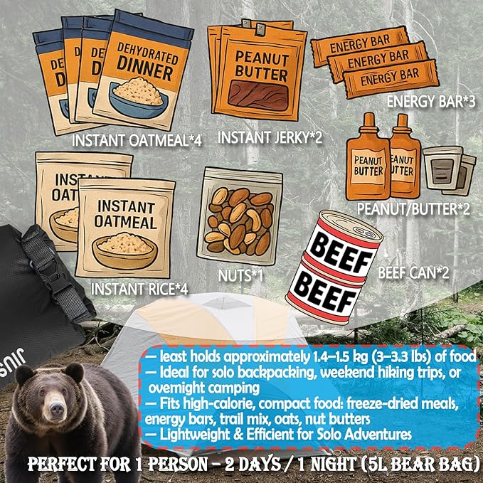 7.8Oz Ultralight Bear Bag Hanging Kit: 30D Waterproof Bear Proof Food Storage for Backpacking and Camping Alternative to Bear Canister