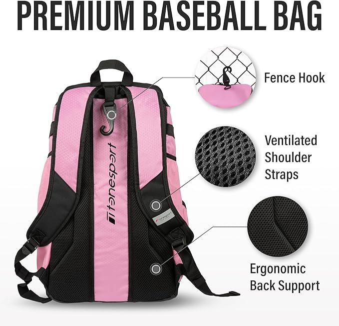 Baseball Bag - Backpack for Baseball, Softball, Tball - Adults & Youth Bat Bag