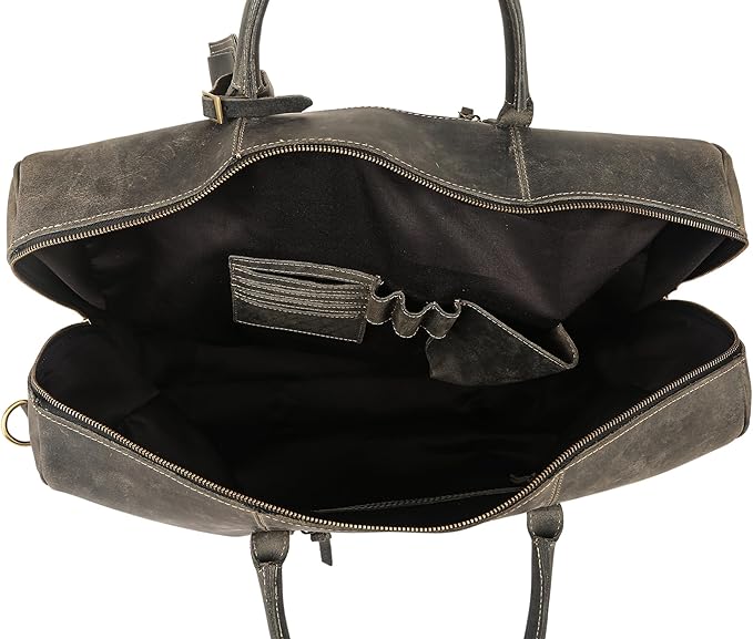 Leather Travel Duffle Bags for Men and Women cabin friendly Weekend Bag Sports Gym airplane carry on overnight duffel