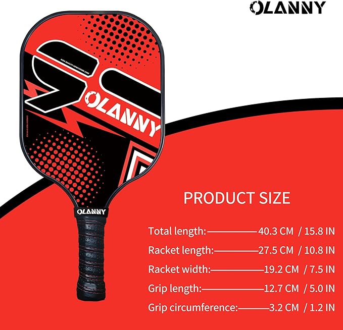 Graphite Pickleball Paddles Set- Premium Rackets Fiber Face & Polymer Honeycomb Core Pickleball Set Includes Pickleball Paddles + Pickleball Balls+ Replacement Soft Grip + 1 Bag