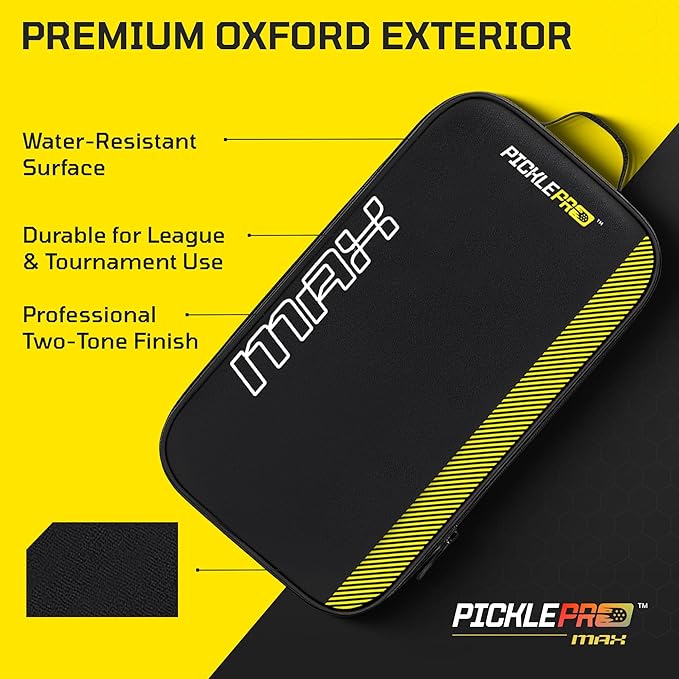 Professional Pickleball Paddle Bag – Premium Oxford Cloth Pickleball Bag for Men & Women –Weather-Resistant, Holds up to 3 Paddles with Padded Interior