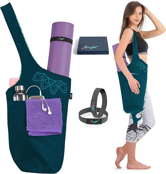 Zenifit Yoga Mat Bag – Versatile Yoga Bag with Mat Straps & Storage Pockets, Holds Yoga & Pilates Mats, Lightweight & Durable